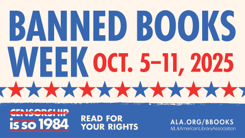 American Library Association graphic for banned books week, Oct 5-11